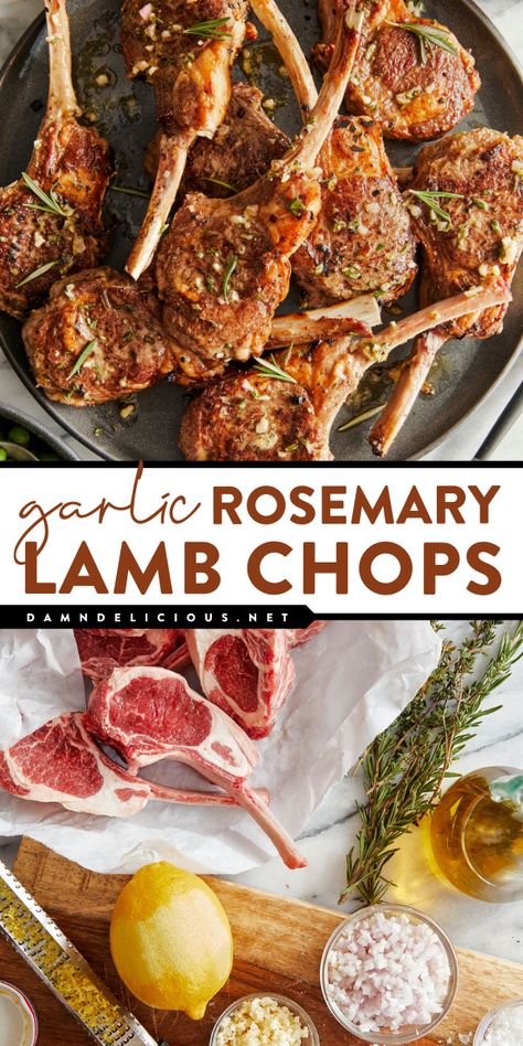 Everyone will love these pan-seared lamb chops! They're a perfect Easter dinner idea. Thanks to a garlic rosemary thyme marinade, this lamb chop dinner has an amazing flavor. Save this Easter main dish recipe! All Up In My Grill Tastemade, Pan Seared Lamb Chops, Lollipop Lamb Chops, Seared Lamb Chops, Lamb Chops Marinade, Lamb Chops Pan Seared, Rosemary Lamb, Lamb Lollipops, Lamb Loin