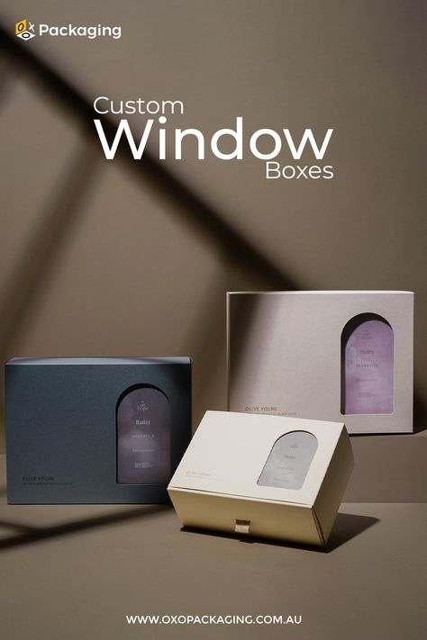 Custom Window Packaging Boxes Box With Window Packaging Design, Packaging Window Design, Packaging With Window Design, Window Box Packaging Design, Modern Packaging Design Boxes, Window Box Packaging, Transparent Packaging Design, Box Packaging Photography, Window Packaging Design