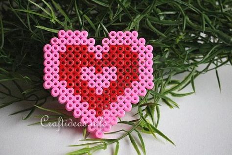 25 Heart Perler Bead Patterns, Designs and Ideas Heart Pearler Bead Patterns, Perler Heart Pattern, Love Perler Beads, Perler Beads Valentines Day, Valentines Perler Bead Patterns, Valentines Day Perler Bead Patterns, Perler Valentines, Heart Perler Bead Patterns, Perler Bead Heart