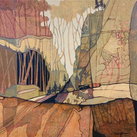 Judith Bergerson, Collage Landscape, Nature Artists, Abstract Art Inspiration, Collaborative Art, Abstract Art Landscape, A Level Art, Sketchbook Journaling, Landscape Illustration