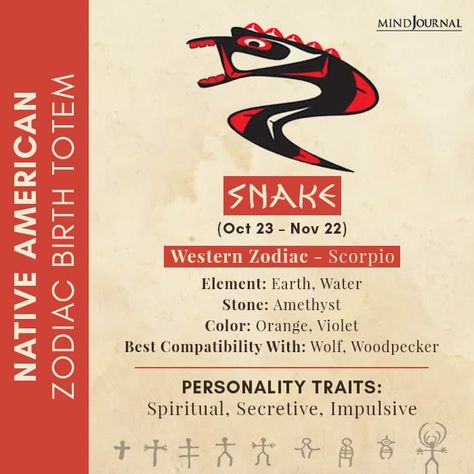 Native American Animal Symbols Of The Zodiac Animal Omens, Native American Animal Symbols, Native American Signs, Birth Totem, Native American Astrology, Scorpio Sun Sign, Native American Zodiac, Animal Symbols, Native American Animals