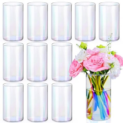 Floating Candle Vases, Tall Vase Centerpieces, Cylinder Centerpieces, Candle Vases, Floating Candle Vase, Vases For Centerpieces, Sweet 16 Centerpieces, Table Home Decor, Romantic Ambiance