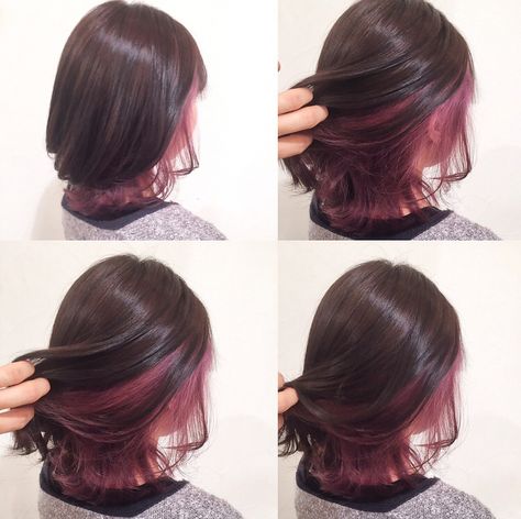 Hidden Hair Color, Hair Color Asian, Cortes De Cabello, Hair Color Underneath, Peekaboo Hair, Hair Color Streaks, Hair Streaks, Short Hair Color, Hair Color And Cut