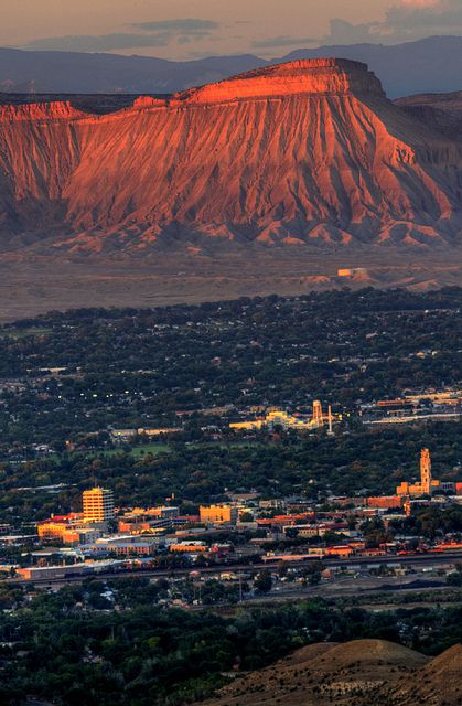 Grand Junction, Colorado  My grandmother lived in this beautiful town. Grand Junction Colorado, Colorado Living, Living In Colorado, Sunset Light, State Of Colorado, Grand Junction, Colorado Homes, Colorado Usa, Colorado Travel