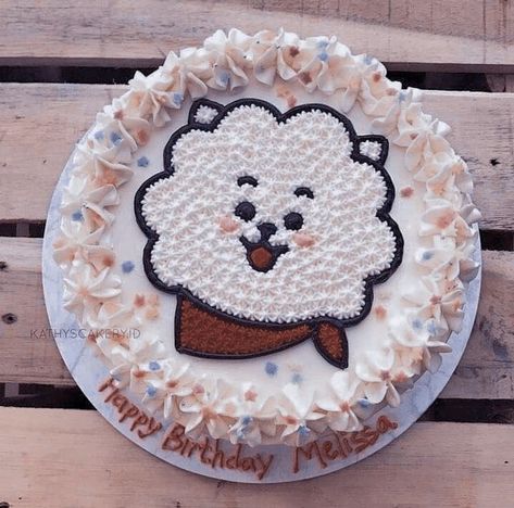 Rj Bt21 Cake Design, Rj Cake Bt21, Rj Cake, 26 Birthday Cake, Emoji Cake, Bts Cake, Cake Party, Mini Cakes Birthday, Cute Birthday Cakes