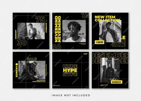 Premium PSD | Black yellow social media template Premium Instagram Design, Yellow Social Media, Elegant Website Design, Fashion Poster Design, Social Templates, Instagram Banner, Instagram Branding, Instagram Layout, Instagram Feed Inspiration