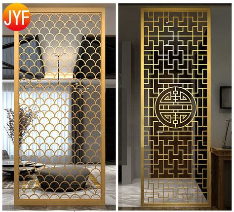 Metal Interior Design, Steel Restaurant, Decorative Metal Screen, Wall Partition Design, Stainless Steel Art, Decorative Room Dividers, Stainless Steel Screen, Partition Screen, Screen Room