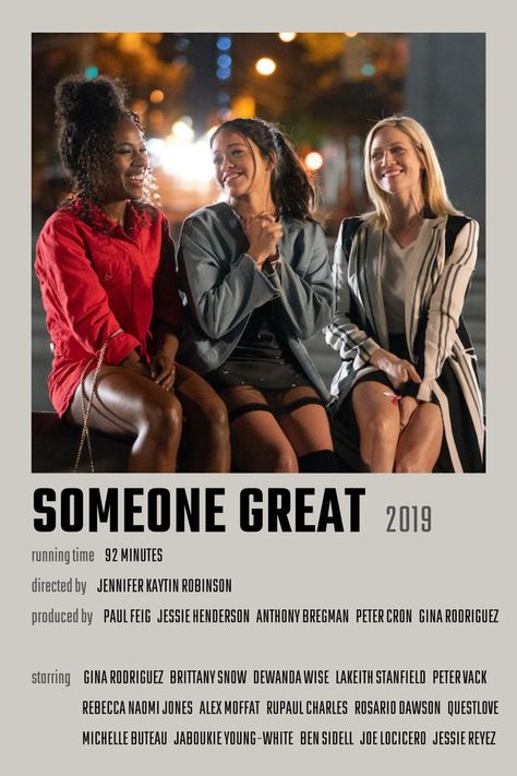 Someone Great Movie Poster Someone Great Movie, Teen Romance Movies, Alex Moffat, Someone Great, Jessie Reyez, Gina Rodriguez, Teen Movies, Good Movies To Watch, Romance Movies