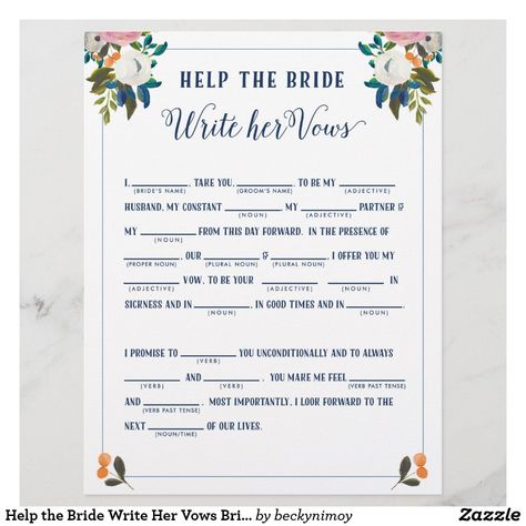 Bride Shower Games, Her Vows, Christmas Movie Quotes, Nouns And Adjectives, Spring Bridal Shower, Bride Shower, Wedding Shower Games, Spring Shower, Bridal Shower Game