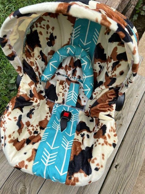 Cow Print Car Seat, Country Baby Rooms, Western Baby Clothes, Sons Room, Cow Nursery, Baby Clothes Country, Ranch Ideas, Hood Cover, Baby Room Themes