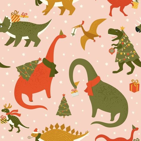 Dino christmas party tree rex pattern | Premium Vector #Freepik #vector #pattern #christmas #tree #light Dino Christmas, Whimsical Nursery Decor, Tree Rex, Frozen Christmas, Whimsical Nursery, Gift Drawing, Christmas Tree Garland, Tree Garland, New Year Greeting Cards