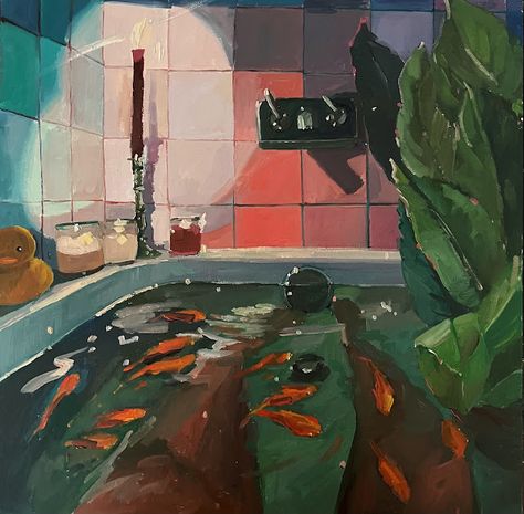 Goldfish, Swimming, Fish, Instagram, Art