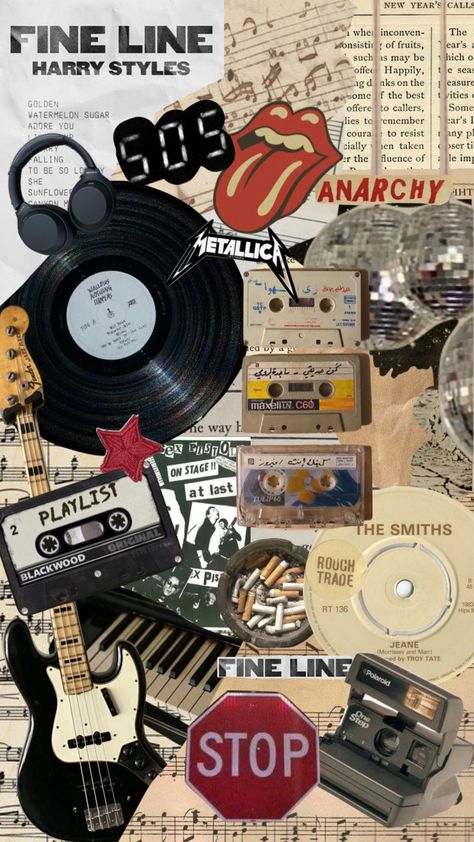 “Anarchy in the UK” #aesthetic #music #collage Music Aethstetic, Vinyl Collage, Shuffle Wallpaper Aesthetic, Music Asthetics Wallpaper, Rockstar Aesthetic Wallpaper, Collage Art Music, Music Collage Laptop Wallpaper, Music Collage Wallpaper Macbook, Music Collage Wallpaper Iphone