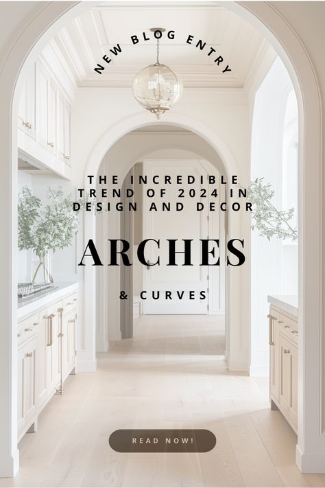 In 2024, the design world is embracing arches and curves like never before. From architectural details to furniture, mirrors, and rugs, soft lines are making a striking comeback, adding a touch of tradition to modern aesthetics. Let's explore how this trend is reshaping our spaces and why it's capturing everyone's attention. Arch In Homes Interiors, Adding Arches To House, Arch Home Design, Arches In Homes Interiors, Arches Interior Design, Curved Walls Interior, Interior Arches, Arch Entryway, 2025 Design