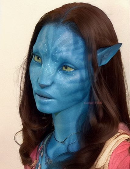 Avatar Pandora Makeup, Avatar Na'vi Cosplay, Avatar Costume Diy, Avatar Pumpkin, Avatar Baby Doll, Avatar Costume, Dollar Tree Makeup, Avatar Makeup, Mahogany Hair