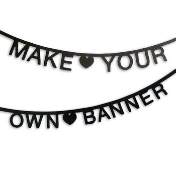 Make Your Own Phrase Garland 127 Pcs Black Make Your Own Banner, Banner Black, Black Banner, Party Bunting, Designer Baby Clothes, Diy Banner, Baby Co, Educational Toys For Kids, Crafty Diy