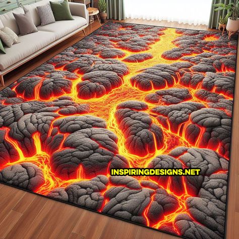 These Giant Lava Rugs Let Your Kids Realistically Play “The Floor Is Lava”! Broken Phone Screen, Lava Floor, Recess Games, Volcanic Landscape, Floor Is Lava, The Floor Is Lava, Occult Books, Nz Art, World Of Imagination