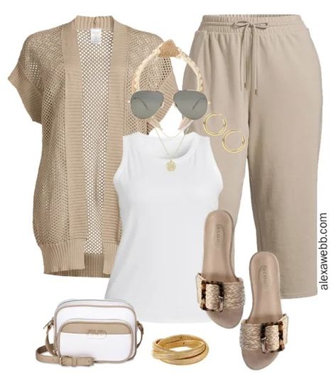 Plus Size Neutral Casual Outfits with Walmart - Alexa Webb Neutral Casual Outfits, Apple Shape Outfits, Walmart Outfits, Alexa Webb, Athleisure Pants, Outfits For Summer, Loungewear Fashion, Plus Size Brands, Fashion 101