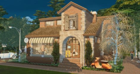 Country Vet Clinic Sims 4 Vet Clinic, Dog Spa, Vet Clinic, Sims 4 House Design, Small Farmhouse, Pet Clinic, Vet Clinics, Bay House, Clinic Design