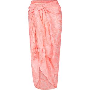 Accessorize Neon Paisley Sarong Beach Sarong, Pink Paisley, Swim Fashion, Holiday Looks, Bandeau Top, Pink Silk, Sarong, A Dress, Paisley Print