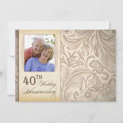 40th wedding anniversary photo invitation Golden Anniversary Invitations, Bright Wedding Invitations, 30 Anniversary, 25th Wedding Anniversary Invitations, 60th Anniversary Parties, Anniversary Party Invitations, Wedding Anniversary Photos, 60 Wedding Anniversary, 30th Wedding Anniversary