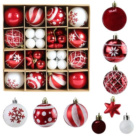 PRICES MAY VARY. 【Christmas Ball Ornaments】- Decorative balls of different colors and sizes can decorate various Christmas trees.It is recommended to buy them in combination to make your Christmas tree look more beautiful and diverse. 【Premium Quality】- These Christmas ball ornaments are beautifully designed,brightly colored,made of high-quality plastic,lightweight,non-breakable and can be reused. 【Easy Hanging】- The string is pre-threaded,so you can just hang these balls anywhere you like,no ne Christmas Ball Ornaments, Red White Christmas, Christmas Ball, Ball Ornaments, Tree Decor, Christmas Balls, Ornament Set, Decoration Table, Xmas Tree