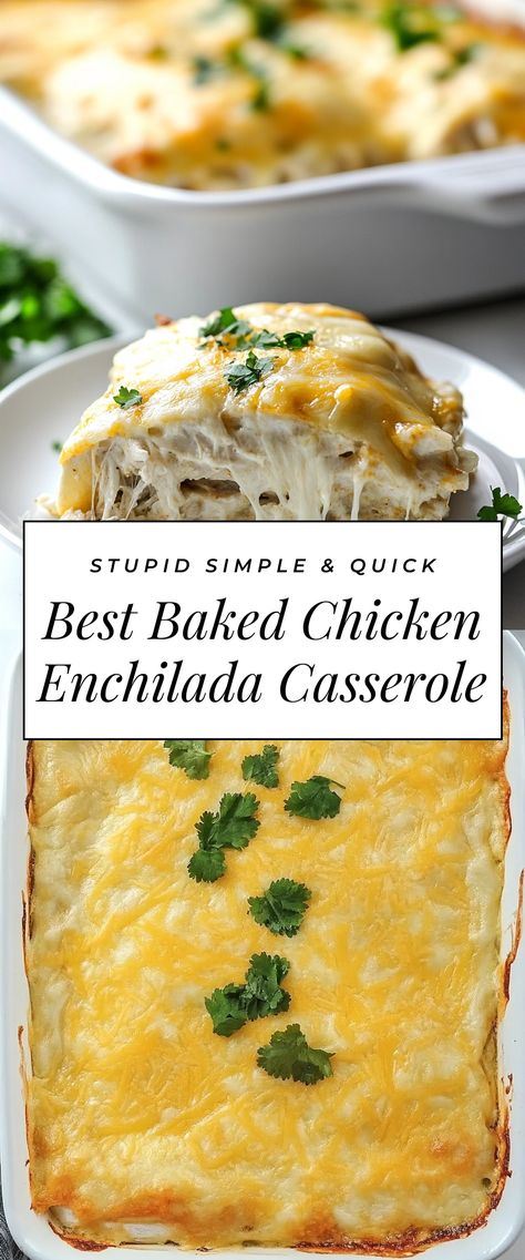 Image for Best Baked Chicken Enchilada Casserole Stacked Chicken Enchilada Casserole, Cheesy Chicken Enchilada Casserole, Creamy Enchilada Casserole, Chicken Enchilada Casserole With Rice, Pioneer Woman Chicken Enchiladas, Rotisserie Chicken Enchilada Casserole, Enchilada Chicken Recipe, Chicken Enchilada Sauce Recipe, Enchiladas Chicken Casserole