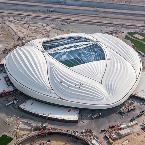 Zaha Hadid Architects has completed the Al Wakrah Stadium, a venue for the 2022 @fifaworldcup in #Qatar , and it hosts its inaugural match… Al Janoub Stadium, Stadium Design, Airport Design, Parametric Architecture, S Aesthetic, Football Stadium, Zaha Hadid Architects, Football Stadiums, Zaha Hadid