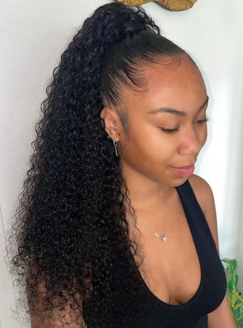 Curly Ponytail Weave Hairstyle Curly Haircut Ideas, Curly Ponytail Weave, High Curly Ponytail, Extension Hairstyles, Weave Bob Hairstyles, Blonde Weave, Slick Ponytail, Curly Hair Ponytail, Weave Ponytail Hairstyles