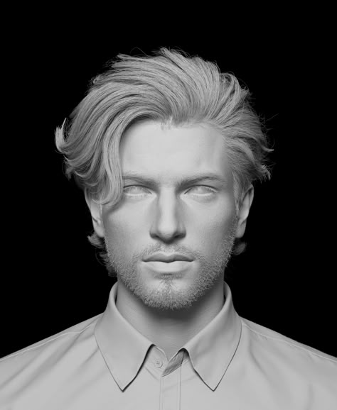 ArtStation - Man, Gui Wenlong Gelled Back Hair Man, Sleek Hairstyles Men, Unique Male Hairstyles Drawing, Hair Reference Men, Hair Model Men, Fantasy Male Hairstyles, Unique Male Hairstyles, Male Face Reference, Male Short Hair