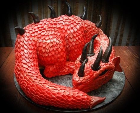 Dragon cake Dragon Birthday Cakes, Dragon Cakes, Chocolate Ganache Filling, Dragon Cake, Fantasy Cake, Torte Cupcake, Sculpted Cakes, Dragon Birthday, Chocolate Fudge Cake