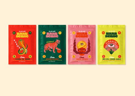 Pouches Design, Pickle Brands, Indian Drinks, Spices Packaging, Tea Packaging Design, Drinks Packaging Design, Indian Tea, Soda Brands, Vindaloo