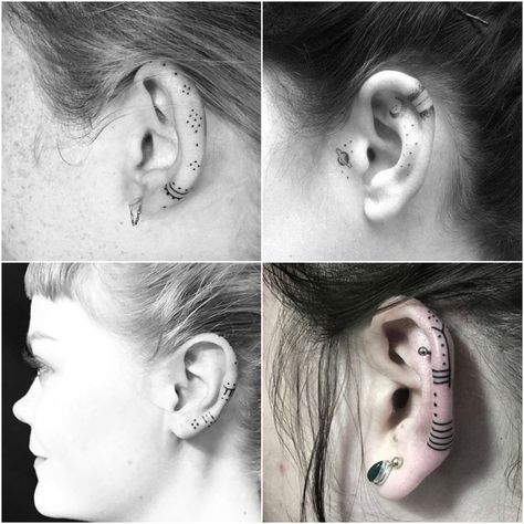 5 Reasons Why You Should Really Consider Getting A Helix Ear Tattoo 2 Grey Ink Tattoos, Symbols Of Strength Tattoos, Interesting Tattoos, Ink Therapy, Ear Tattoos, Tattoo Board, Helix Ear, Strength Tattoo, Body Modification