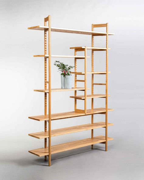 Montessori Bookshelf, Industrial Product Design, Narrow Shelves, Industrial Product, Japanese Furniture, Woodworking Books, Kitchen Cabinet Styles, Shelving Units, Modern Shelving