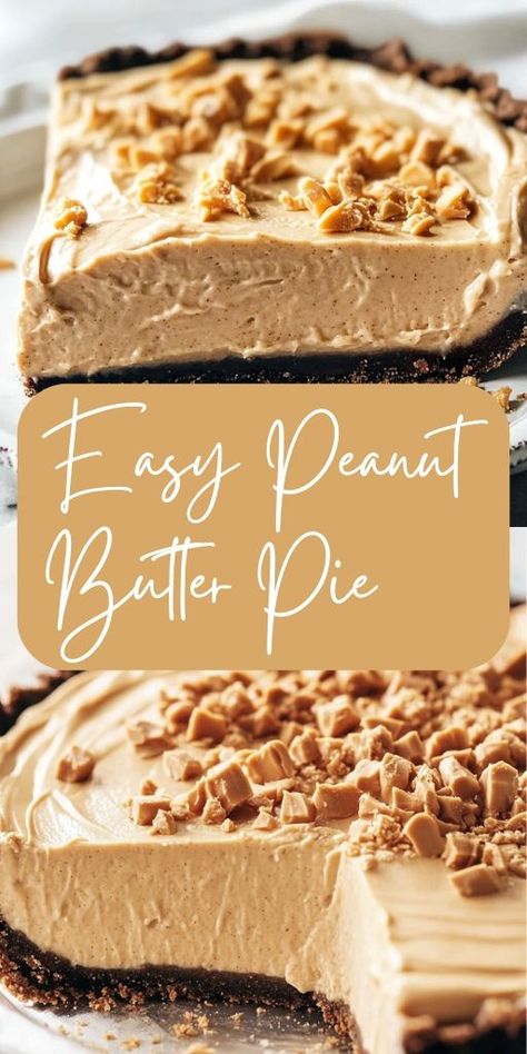 Easy Peanut Butter Pie Ingredients: For the Crust: 1 (14-ounce) package of Oreos 5 tablespoons melted butter (salted or unsalted) For the Filling: 1 cup peanut butter 1 cup sugar 8 ounces cream cheese 8 ounces whipped topping (like Cool Whip) #Easy #PeanutButter #Pie Peanut Pie, Easy Peanut Butter Pie, Cool Whip Desserts, Cream Cheese Pie, Oreo Crust, Impressive Recipes, Peanut Butter Pie, Butter Pie, Easy Peanut Butter