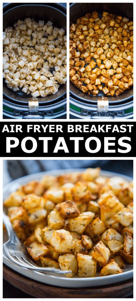 Air Fryer Breakfast Potatoes, Air Fry Potatoes, Air Fryer Breakfast, Potato Breakfast Recipes, Breakfast Sides, Air Fryer Oven Recipes, Air Fry Recipes, Breakfast Potatoes, Easy Air Fryer