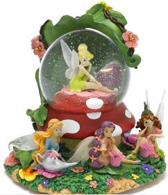 Disney Snowglobes Collectors Guide: Fairies Snowglobe Disney Snowglobes, Shelf Arrangement, Globe Gift, Lilly Flower, Resin Stone, Water Globes, Up Music, Disney Fairies, Twinkle Twinkle Little Star