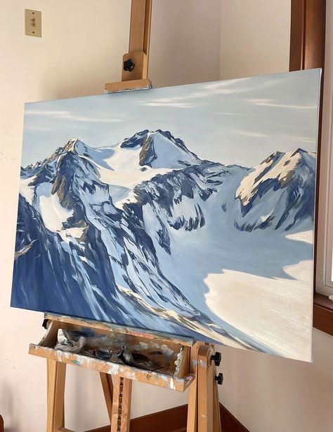 Mountains Drawing Acrylic, Modern Painting Ideas, Mountain Range Painting, Mountain Acrylic Painting, Mountain Painting Acrylic, Mountain Oil Painting, Easy Acrylic Painting Ideas, Painting Mountains, Canvas Art For Sale