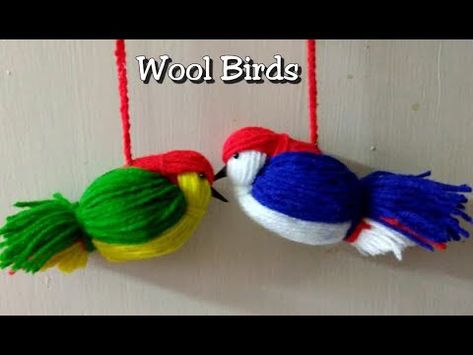 DIY Room Decor idea/Love birds/Easy Woolen Bird craft/ Wall Hanging Idea - YouTube Yarn Birds, Burning Flowers, Bird Diy, Bird Craft, Woolen Craft, Craft Wall, Yarn Dolls, Diy Yarn, Diy Yarn Crafts