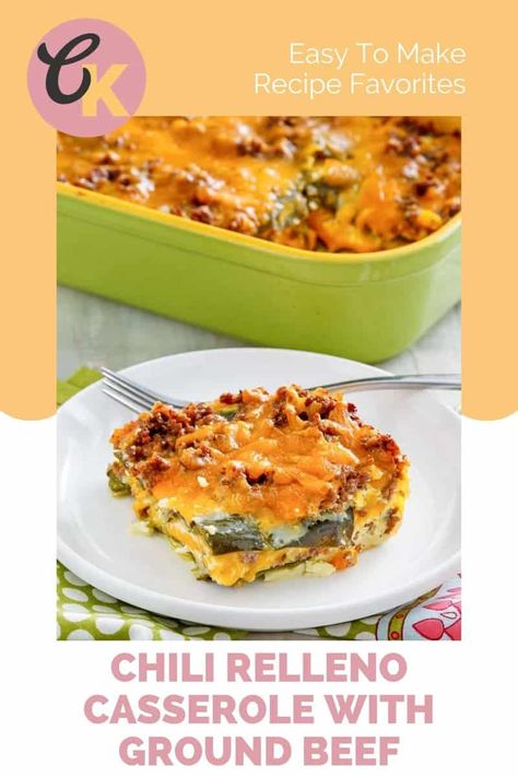 The best Chili Relleno Casserole with Beef is so easy to make! Get the recipe for a cheesy, creamy casserole with chilies that is sure to be a favorite for dinner. This tasty Mexican dish can be made with ground chicken or pork. You can also make it without meat for a vegetarian meal. Beef Chili Relleno Casserole, Chili Rellenos Casserole Recipe, Casserole With Beef, Creamy Casserole, Chili Relleno Casserole, Beef Ideas, Relleno Casserole, Taco Wraps, Chili Relleno