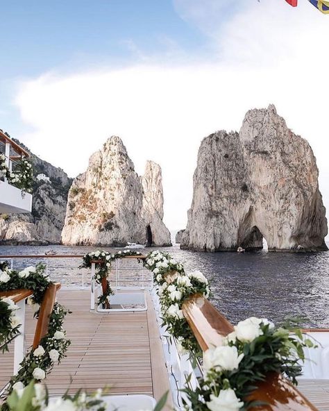 When you get married in Capri ✨ Almafi Coast Italy Wedding, Capri Marquee Wedding, Capri Honeymoon, Wedding Capri Italy, Elope In Italy Amalfi Coast, Amalfi Coast Wedding Photography, Wedding Venues Italy, Coastal Wedding Venues, Amalfi Coast Wedding