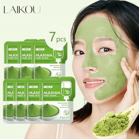 How to Use, 1. Apply a layer of mud mask to clean skin (Avoid touching the eyes and lips areas). 2. Leave it for 10 - 15 minutes and wash it with warm water. 3. Then follow with the other skin care products. Matcha Mask, Te Matcha, Mud Face Mask, Clay Mud, Anti Aging Mask, Green Clay, Face Acne, Mud Mask, Oil Moisturizer