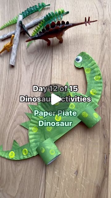 Mandisa Watts on Instagram: "Paper Plate Dinosaur. Follow @happytoddlerplaytime for more easy activity and craft ideas for kids. And did you know we’re not just for toddlers!!!  Visit happytoddlerplaytime.com for details on this idea and more ways to keep kids 0-12 years old off screens, busy learning and having fun." Walking Dinosaur Craft, Dinosaur Camp Activities, Easy Dinosaur Crafts For Toddlers, Dino Crafts Toddlers, Dino Crafts For Kids, Dinosaur Crafts For Toddlers, Paper Plate Dinosaur, Craft Dinosaur, Dinosaur Party Ideas