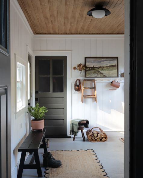 #ad | The full reveal is here, and I’m beyond thrilled with how our phase 1 breezeway transformation turned out! 🙌🏾 Thanks to @westlakeroyalbuildingproducts, we’ve created a space that’s not only stylish but also durable. From the Grove Collection Beadboard on the ceiling to the Nickel Gap Shiplap on the walls, every detail came together beautifully. Swipe to see how we brought our vision to life, and let me know what you think! Still to do: - [ ] Add storage (we need this space to have m... Breezeway Wall Ideas, Nickel Gap Shiplap, Nickel Gap, Breezeway Ideas, Add Storage, The Grove, What You Think, We Need, You Think