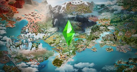 Sims World Map - Loading Screen | Patreon Sims4 Custom Content, Sims 4 Loading Screen, Custom Sims, Sims World, All World Map, Sims 4 Cas Background, Loading Screen, Sims 4 Cc Shoes, World Map Wallpaper