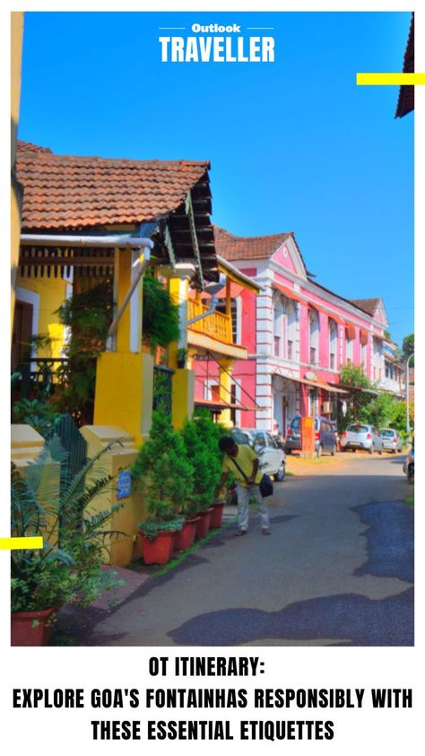 #OutlookTraveller #TravelGuide #GoaTourism #ResponsibleTourism Fontainhas Goa, Monsoon Season, Latin Quarter, Sunshine State, Facades, The Sunshine, Goa, Façades