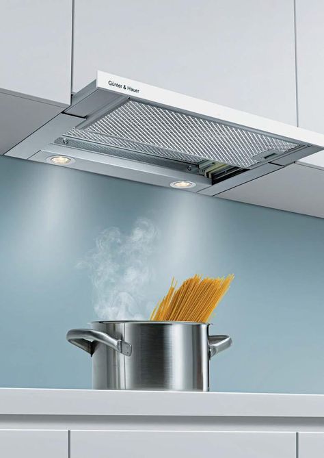 Günter & Hauer Built-in hood Professional Appliances, House Balcony, Exhaust Hood, Extractor Hood, Rest House, Kitchen Hoods, Kitchen Appliance, Cooker Hoods, Stove Top