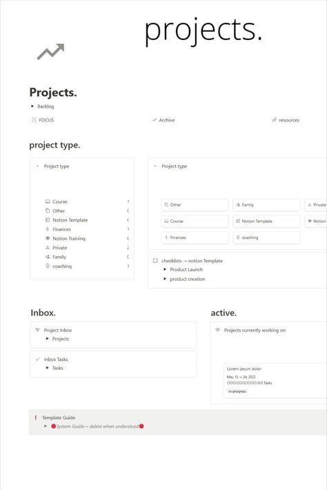 Simple & minimal notion template to manage & plan your tasks. This template includes sections for projects, Tasks, Resources database, Project type, Archive, Checklists, A page for focused work. You can keep track of your projects (Project manager), can focus on 1 project at time(current project). Download now. Study Planner Free, Content Calendar Template, Interactive Calendar, Guide System, Task Manager, Planner Writing, Project Management Templates, Small Business Planner, Dashboard Template