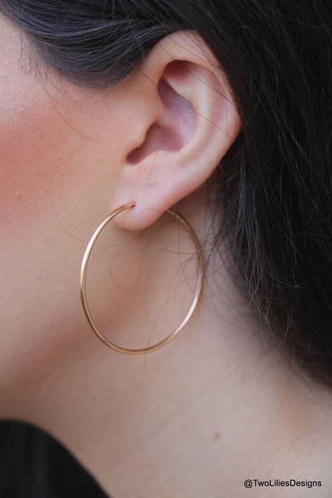 Wire Hoop Earrings, Minimal Earrings, Bar Stud Earrings, Gold Filled Hoops, Earrings Hoop, Large Hoop Earrings, Simple Earrings, Circle Earrings, Gold Hoops