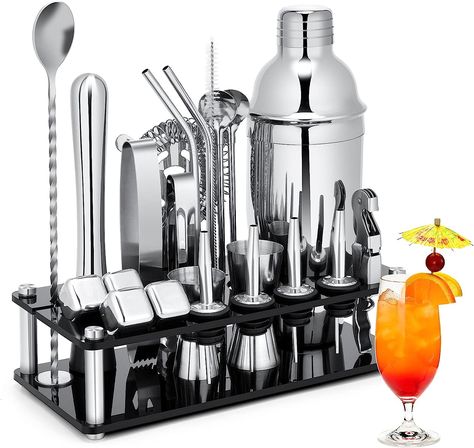 $38.99 Bartending Kit, Bartender Kit, Whiskey Stones, Bar Tool Set, Cocktail Shaker Set, Cocktail Kits, Drink Mixer, Cocktail Set, Stainless Steel Bar